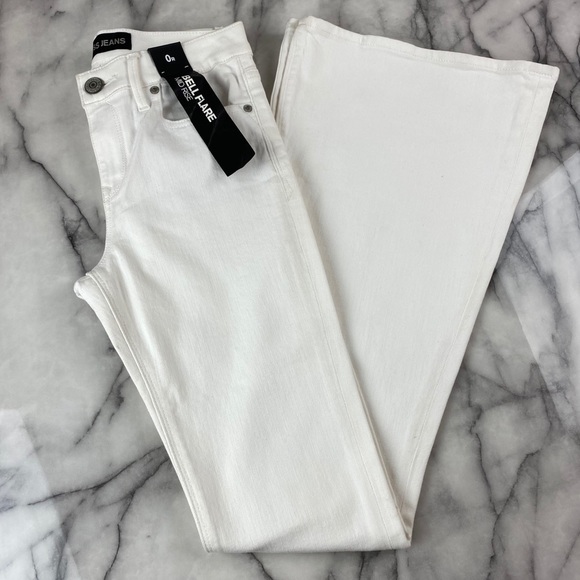 NWT EXPRESS MID RISE BELL FLARE JEANS; 0R - Picture 3 of 12